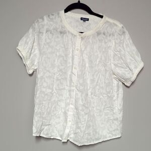 NWOT Splendid White Button Down Short Sleeve Shirt